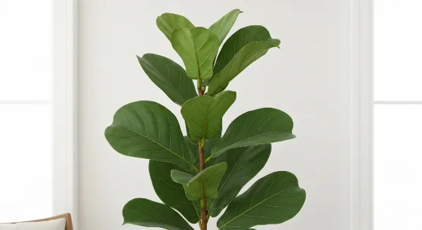 Ficus Elastica robuste et sain dans un salon lumineux