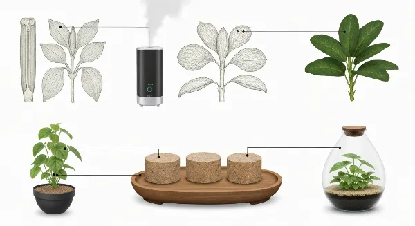 Humidificateur d'air, plateau de billes d'argile et terrarium pour augmenter l'humidité des plantes