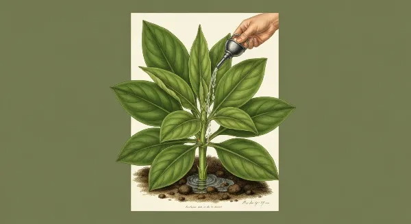 Arrosage d'une plante d'intérieur avec un arrosoir pour une bonne fréquence.