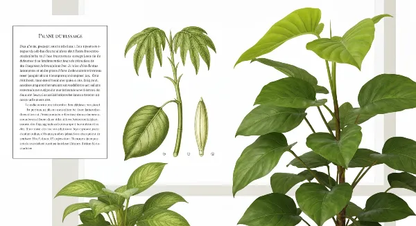 Humidificateur d'air fonctionnant près de plantes d'intérieur tropicales luxuriantes dans un salon lumineux